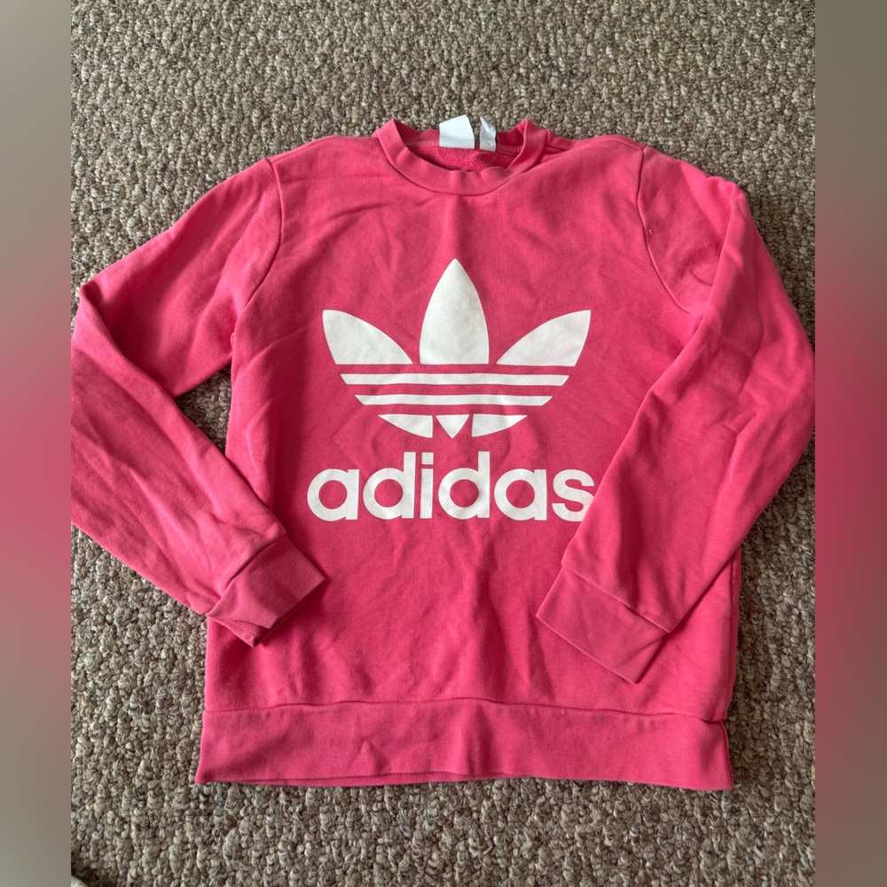 Adidas Kids Bright Pink Logo Sweatshirt